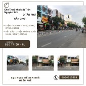 Cho thuê Nhà Mặt Tiền Nguyễn Sơn 80m2, 1Lầu+ST, 30triệu, gần chợ